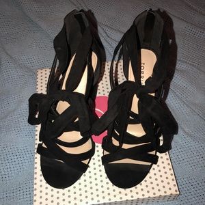 Strappy wrap lace-up heels